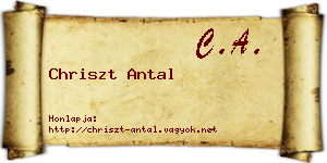Chriszt Antal névjegykártya